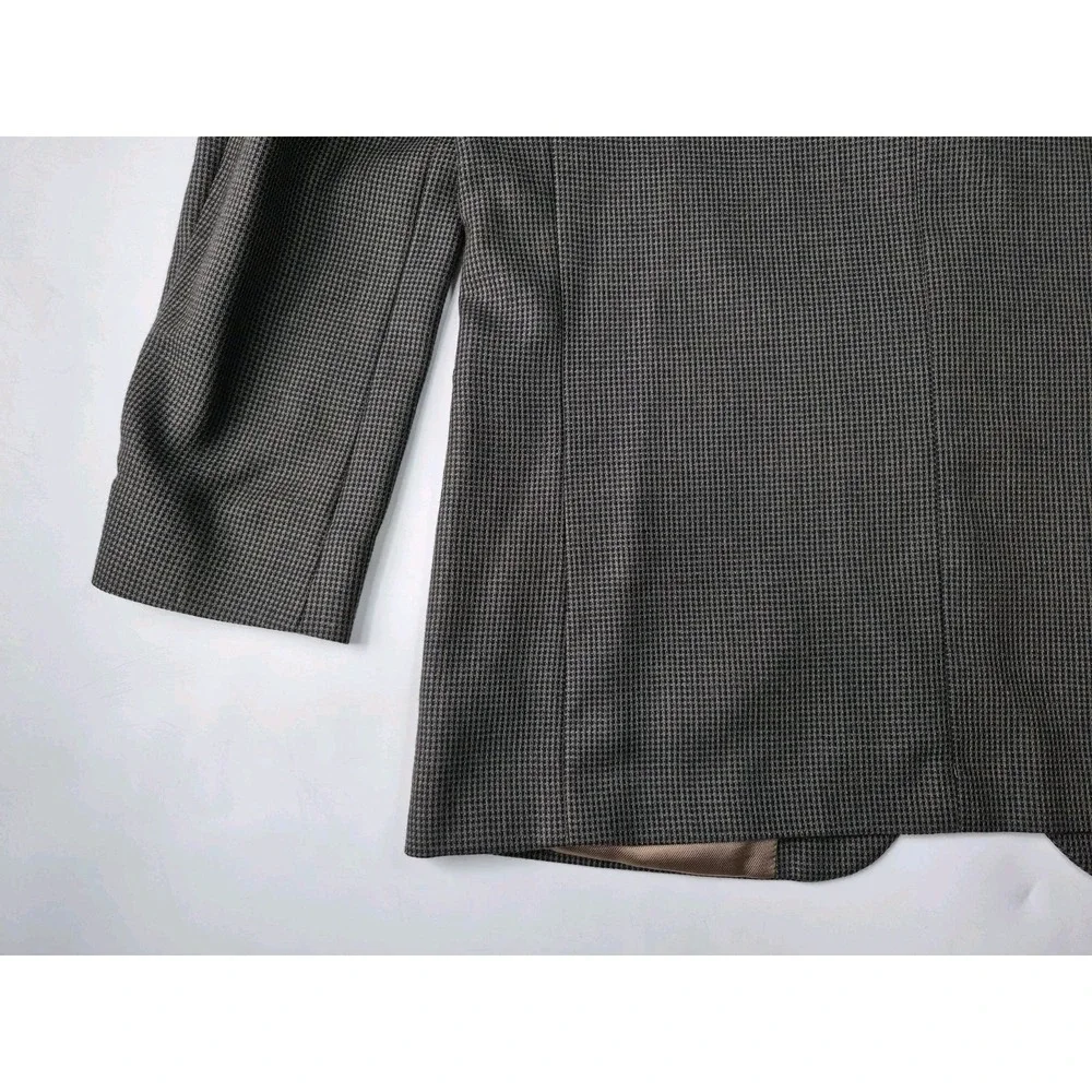 Oscar De La Renta 42R Olive Black Wool Blazer 3 Button Sport Coat Mens